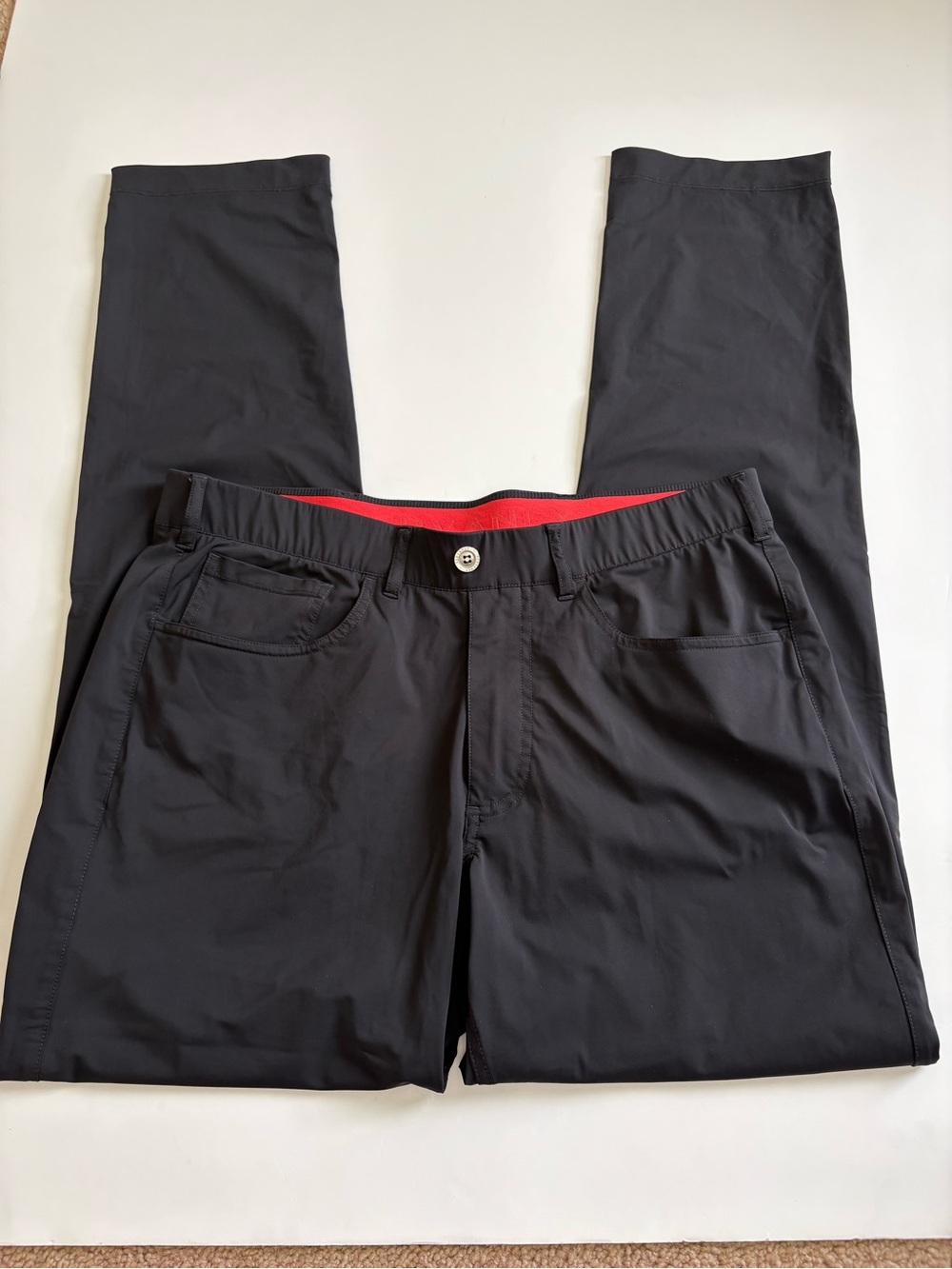 Redvanly Pull On Golf Performance Pants  Black Size Medium